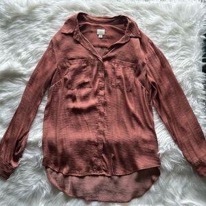 A New Day satin long sleeve blouse